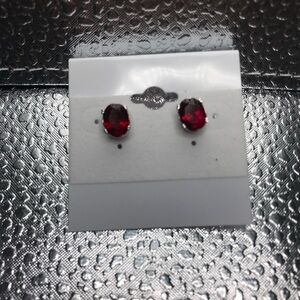 🚫SOLD🚫 CZ Garnet Oval Studs